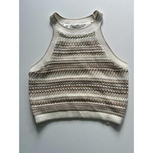 Rachel Zoe knit top, sleeveless, size medium/ neutral colors